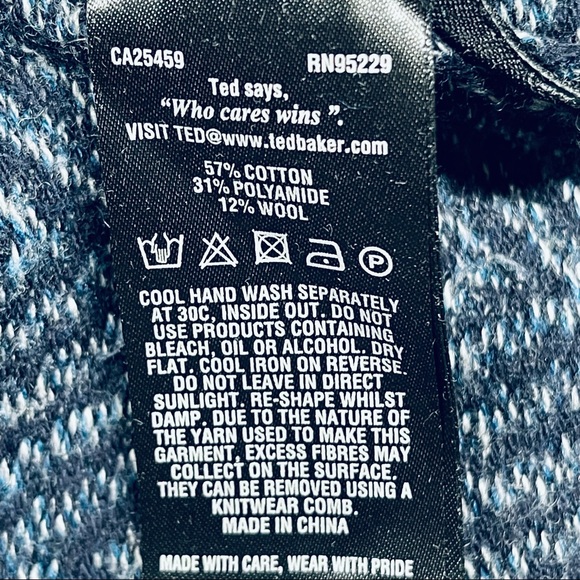 Ted Baker Herringbone Men’s Uncle Knitted Crewneck Sweater Size 5 ~ L (US) - Picture 10 of 10